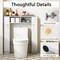 Costway Over The Toilet Storage Cabinet Double Door Bathroom Toilet Storage Organizer Natural/White